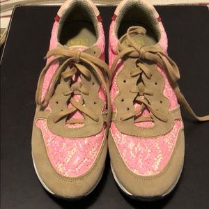 Ash Pink Lace Sneakers